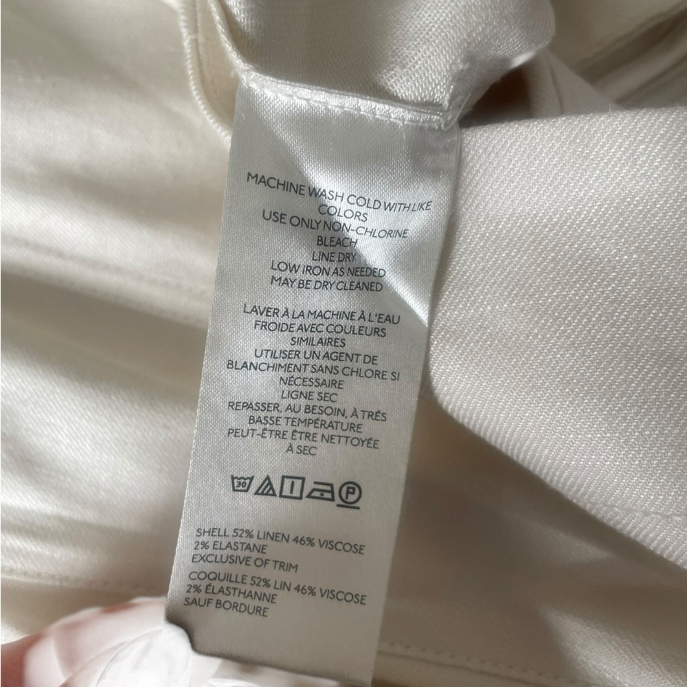 Anthropologie Maeve The Colette Shorts Sz 32 Linen Blend High Rise Chalk White - Picture 8 of 8